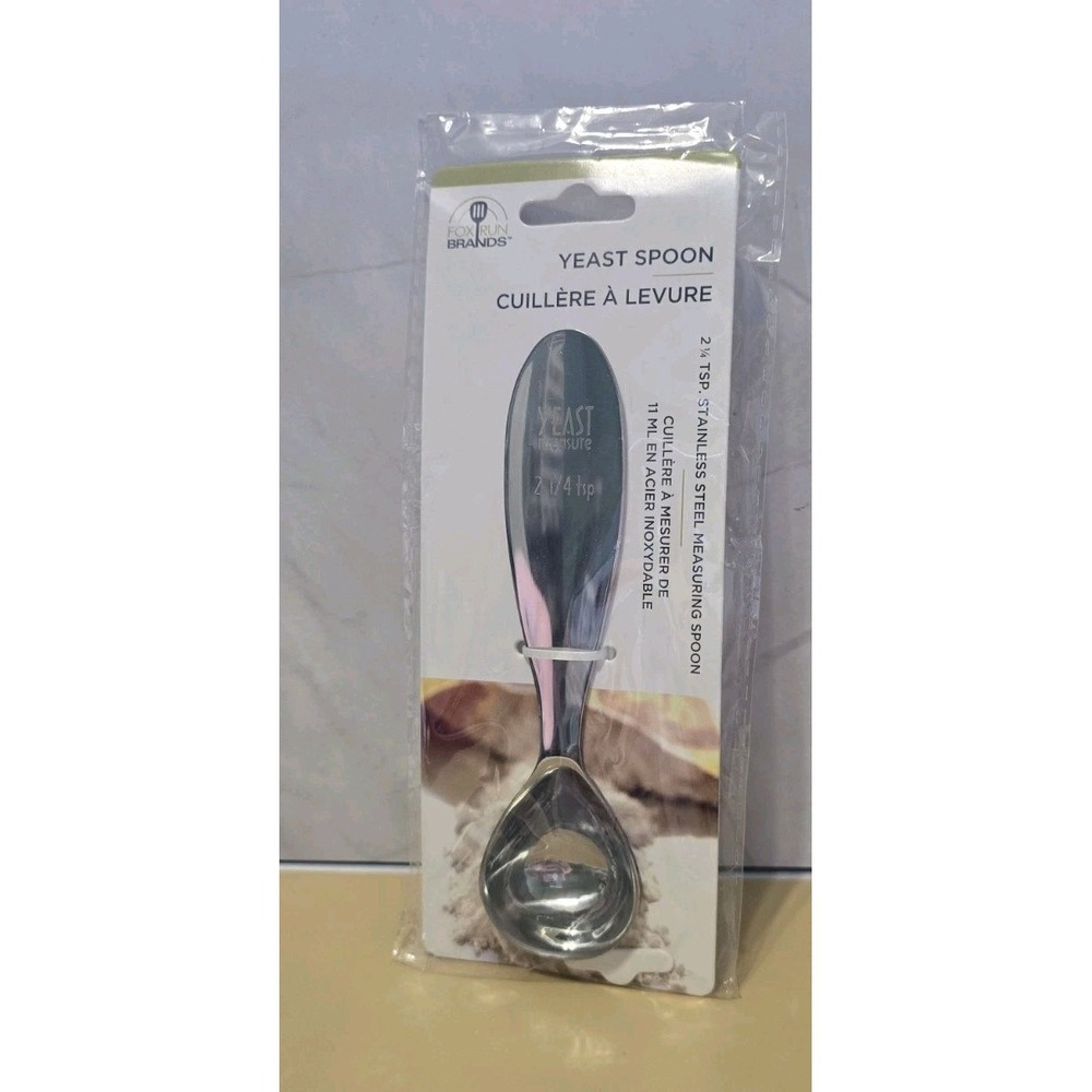 New Fox Run Brand Yeast Spoon 2 1/4 Stainless Steel Spoon In Packaging